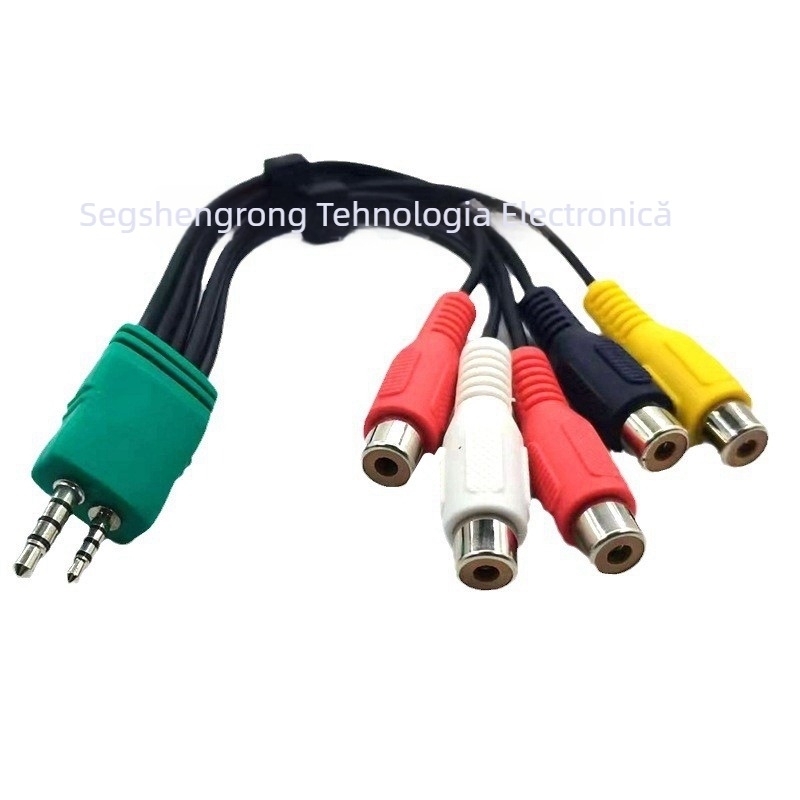 Cablu AV pentru televizor LCD, conectori 3.5+2.5 la 5RCA, placat cu argint, ROHS