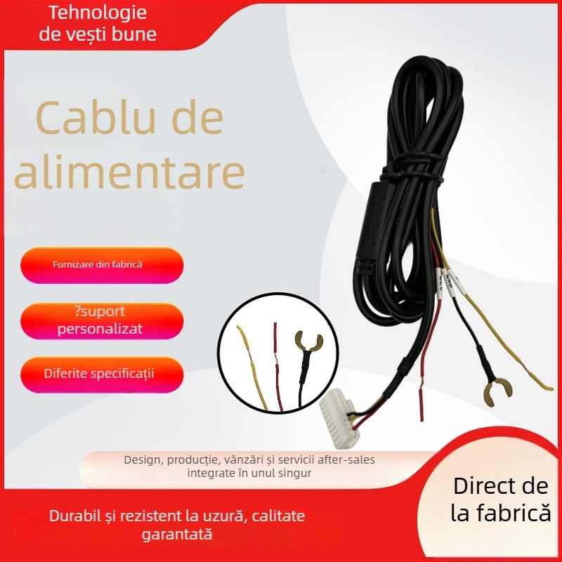 Cablu de extindere pentru alimentarea camerei, rezistent la uzură și impermeabil, pentru conectări interne ale echipamentelor