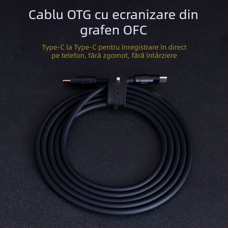 Cablu audio OTG - cupru fără oxigen, placat cu aur, interfață Type-C, certificat UL, Bartok Otg03