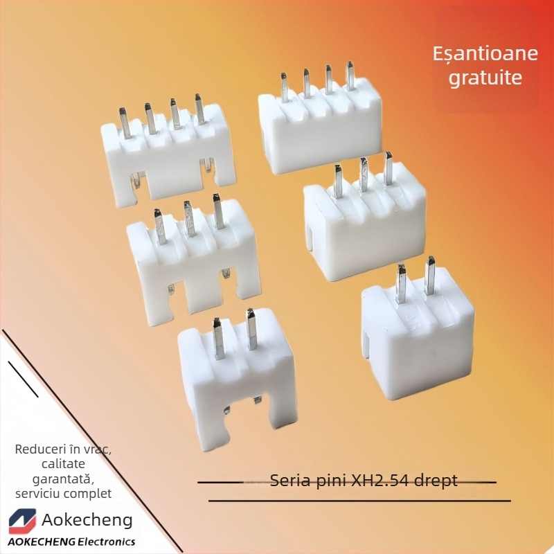 XH serie 2P 2,54 mm header pini drept, izolator PA66, Aokcheng