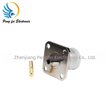 Conector RF coaxial N-KFB3, femeie, flanșă cu patru găuri, izolator PTFE