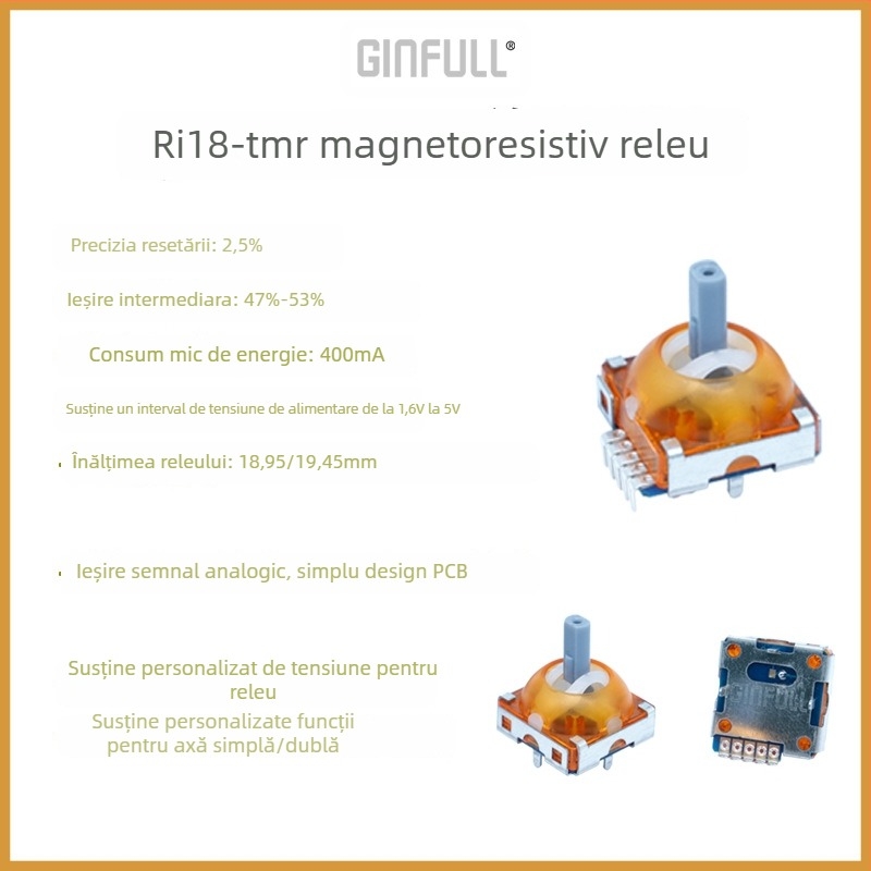 Joystick de joc cu rocker magnetorezistent — compatibil cu Xbox, Sony și Switch Pro controllere; interfață: sudură; durată de viață: 5 milioane de cicluri; material: rășină