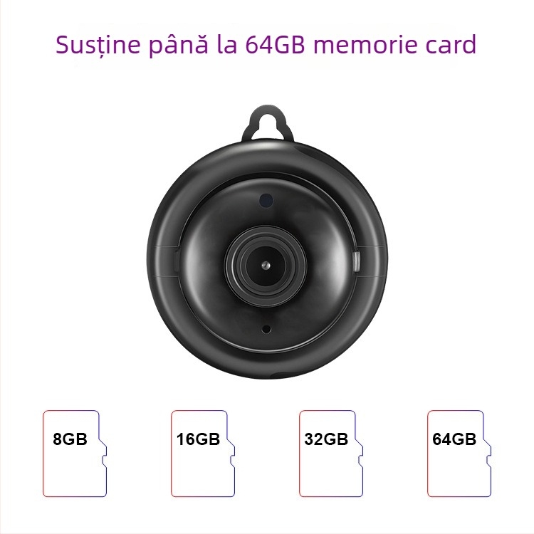 V380 Cameră de supraveghere WiFi 1080P pentru interior, cu viziune de noapte și stocare pe card TF