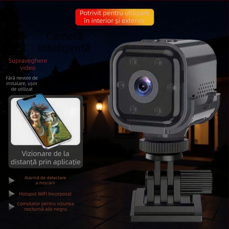 AS03 Cameră inteligentă, obiectiv de 2.8 mm, rază 10–30 m, Viziune pe timp de noapte, Utilizare în interior