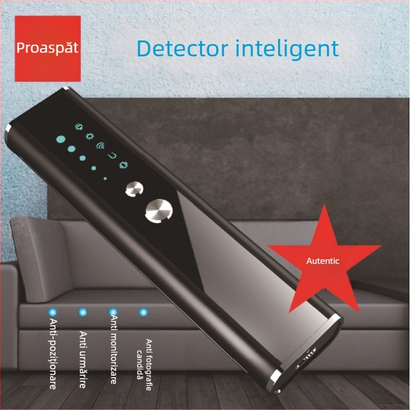 Detector de camere, scanner portabil wireless anti-supravede cu detectie infraroșu; KT2, bandă de frecvență 1-8000, alarmă sonoră și vibrație, tensiune de funcționare 3.7 V, interval 0.1-10.