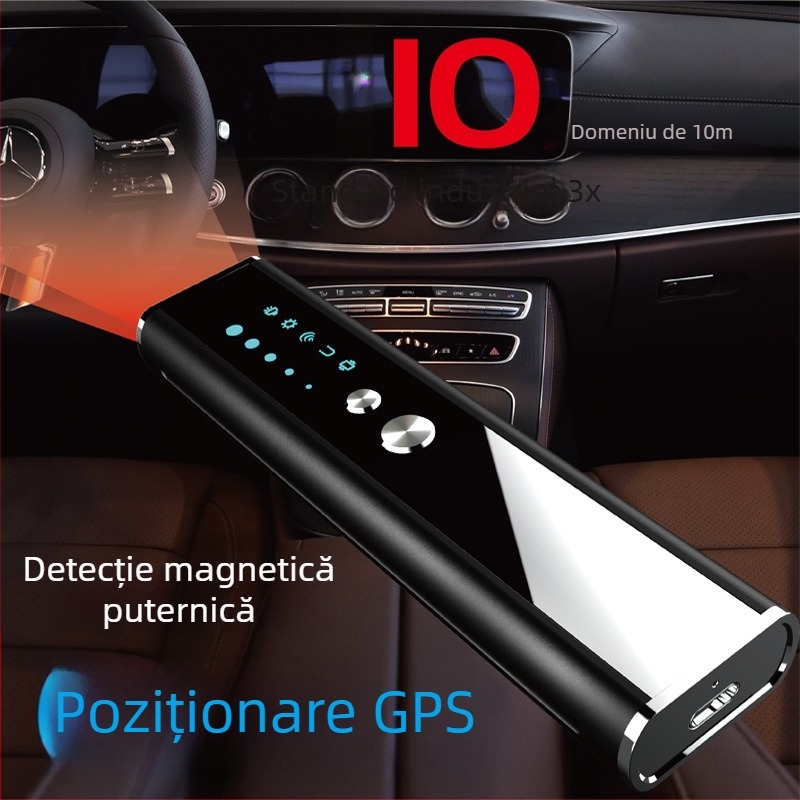 Detector de camere, scanner portabil wireless anti-supravede cu detectie infraroșu; KT2, bandă de frecvență 1-8000, alarmă sonoră și vibrație, tensiune de funcționare 3.7 V, interval 0.1-10.