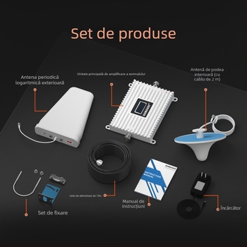 Amplificator de semnal mobil pentru subsoluri, vile și birouri în zone montane; rețea 2G/3G/4G; acoperire 200–800 m²; Wi‑Fi 802.11n