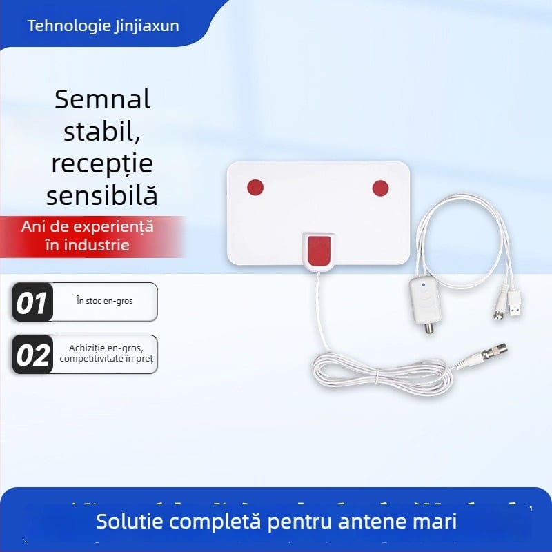 Antena TV digitală de interior 4K DVB-T2 cu amplificator