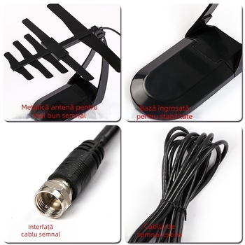 Eternal Star antenă TV de interior, 470-860 MHz, câștig 6-9, 75 Ω, SWR ≤ 2