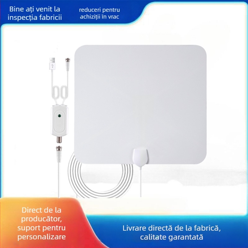 Antena TV de interior, domeniul de frecvențe 470–862 MHz, câștig 25, impedanță 75 Ω, SWR ≤ 2.0