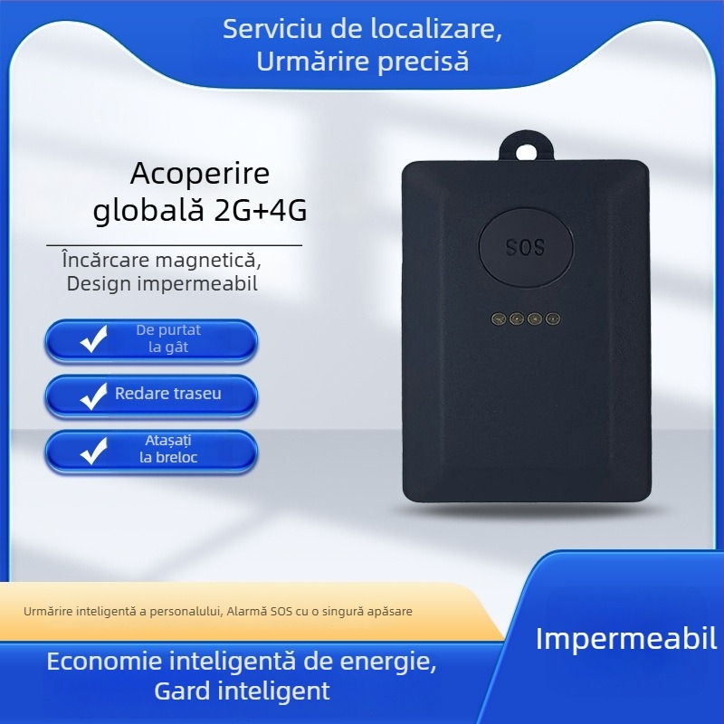 GPS tracker pentru animale de companie, versiune globală, autonomie lungă a bateriei, impermeabil, reîncărcabil
