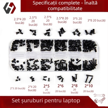 Kit șuruburi pentru laptop cu cap încastrat, șuruburi mici, standard GB 819, clasele A/B/C