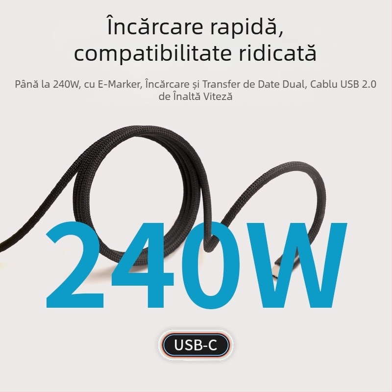 Cablu magnetic USB-C pentru încărcare tabletă - 1 m, universal, cu un singur cap, suport personalizare