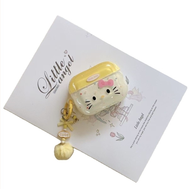 Carcasă AirPods cu design Kitty în stil desene animate, material TPU, turnare prin injecție