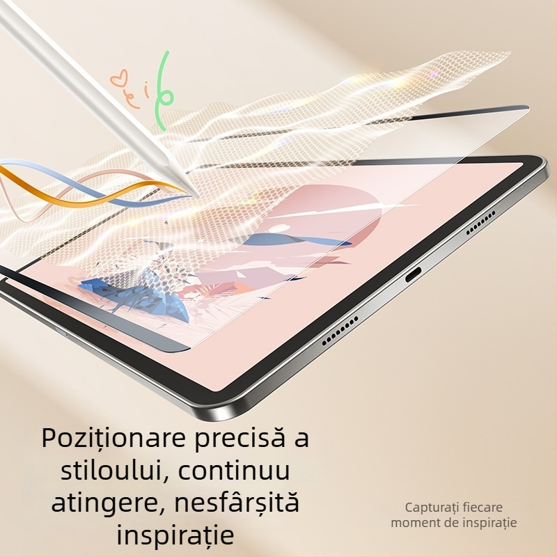 Protecție ecran din sticlă temperată pentru iPad - folie frontală, textură mată, anti-amprente, acoperire completă a ecranului