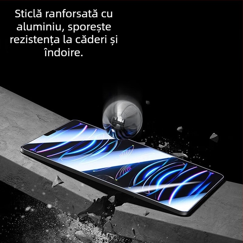 Protector de ecran din sticlă temperată pentru iPad, cu claritate HD, rezistent la spargere, împotriva prafului, anti-amprente, acoperire completă
