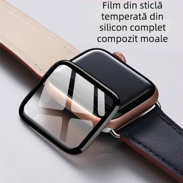 MOOCA folie de protecție a ecranului din sticlă securizată pentru iWatch – HD, antiamprente, suprafață curbată, adeziv complet