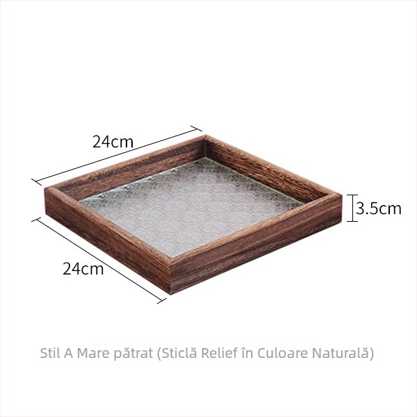 Tavă de servire din sticlă dreptunghiulară, pentru fructe și deserturi, ceai și cafea, stil minimalist modern
