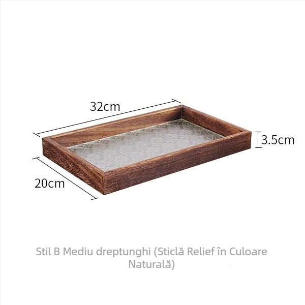 Tavă de servire din sticlă dreptunghiulară, pentru fructe și deserturi, ceai și cafea, stil minimalist modern