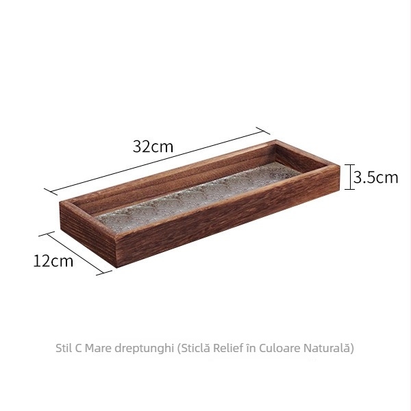 Tavă de servire din sticlă dreptunghiulară, pentru fructe și deserturi, ceai și cafea, stil minimalist modern