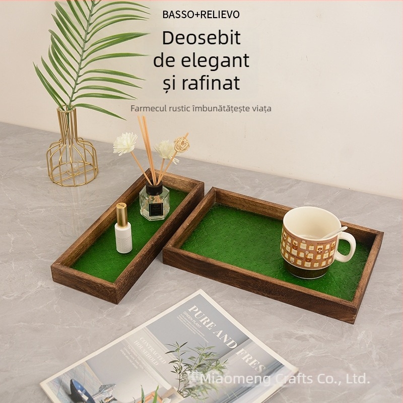 Tavă de servire din sticlă dreptunghiulară, pentru fructe și deserturi, ceai și cafea, stil minimalist modern