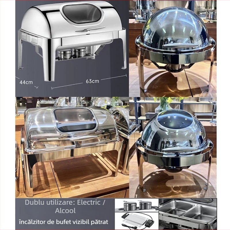 Cuptor bufet cu capac rabatabil, oțel inoxidabil 201, încălzire electrică, izolat, dreptunghiular, pentru hoteluri și restaurante