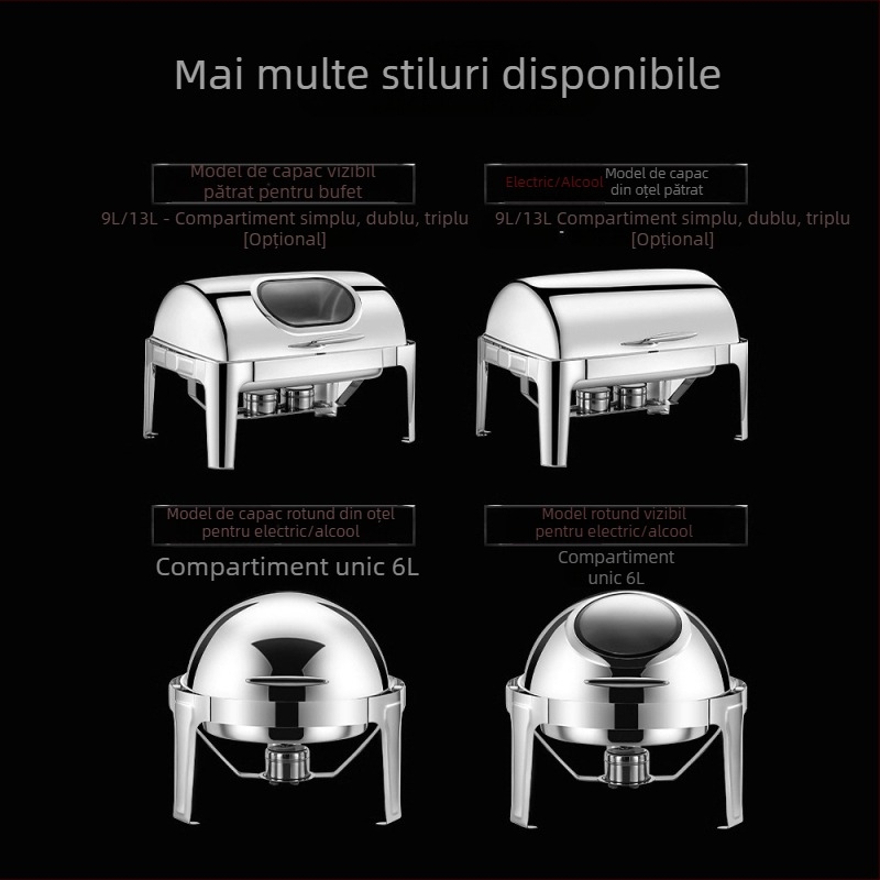 Cuptor bufet cu capac rabatabil, oțel inoxidabil 201, încălzire electrică, izolat, dreptunghiular, pentru hoteluri și restaurante