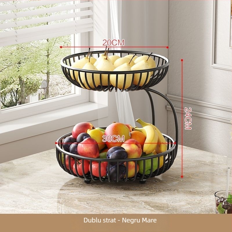 Coș de fructe cu mai multe niveluri pentru sufragerie — afișaj pe masă, stil simplu, stil chinezesc nou