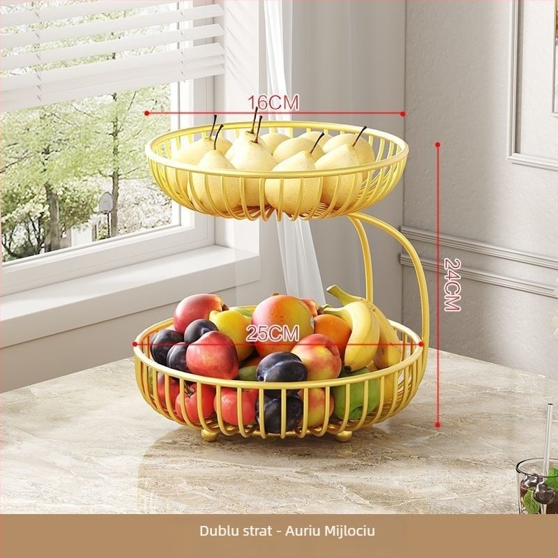 Coș de fructe cu mai multe niveluri pentru sufragerie — afișaj pe masă, stil simplu, stil chinezesc nou