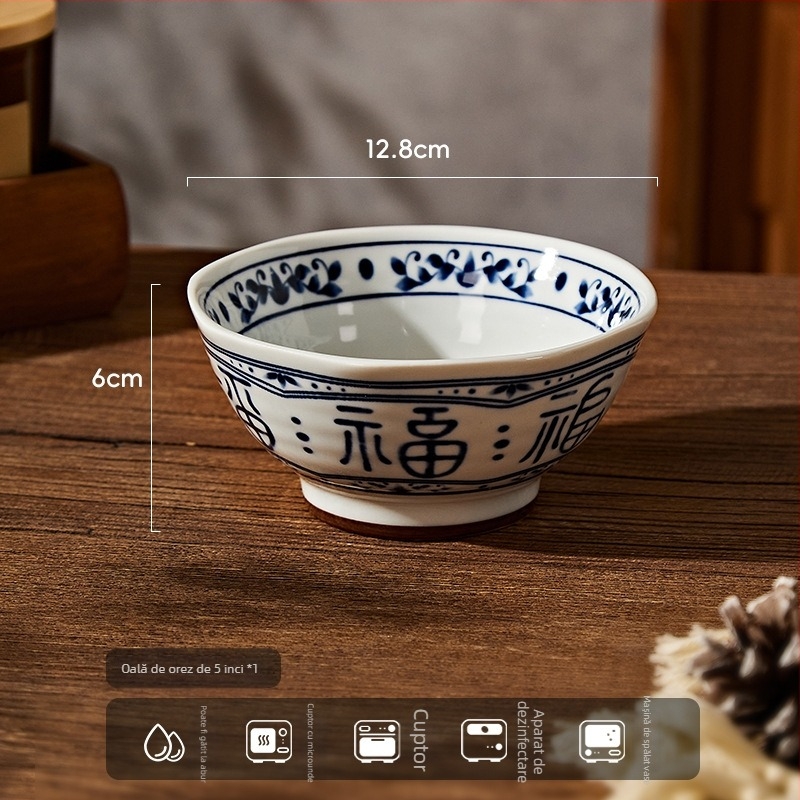 Baichuang farfurie plată din porțelan – rotundă, culoare sub glazură, compatibilă cu microundele