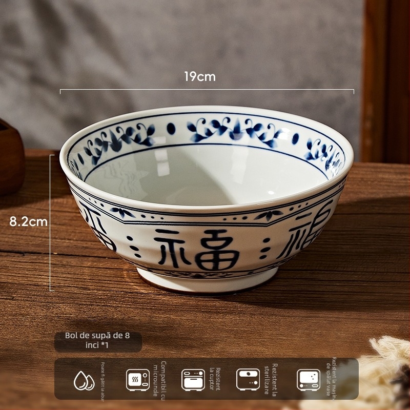 Baichuang farfurie plată din porțelan – rotundă, culoare sub glazură, compatibilă cu microundele