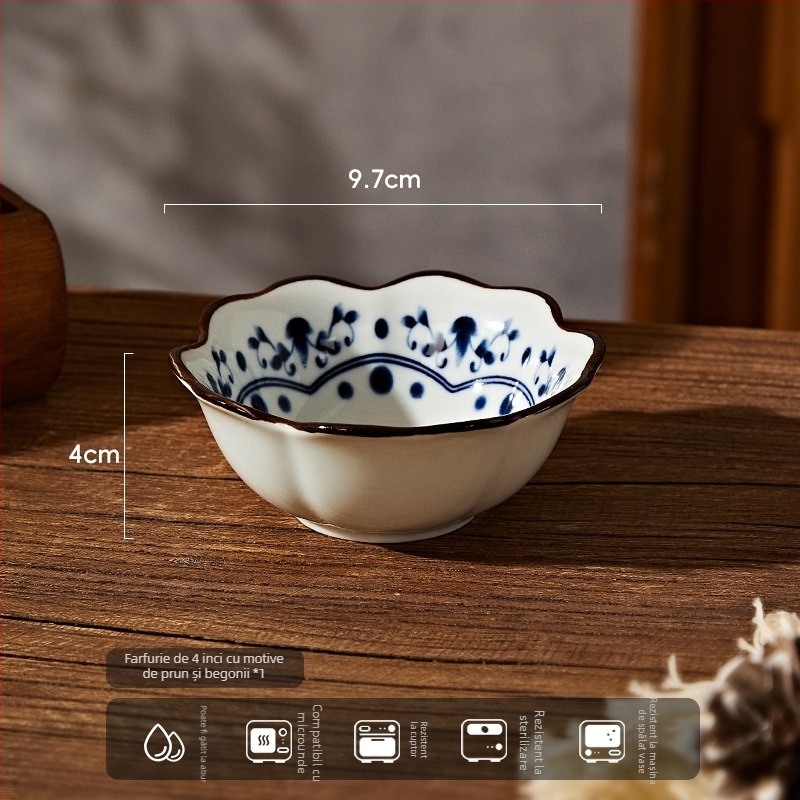 Baichuang farfurie plată din porțelan – rotundă, culoare sub glazură, compatibilă cu microundele