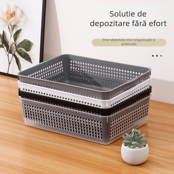 Liangbao coș plastic dreptunghiular pentru depozitare — pentru fructe și legume, gustări, papetărie, cosmetice și medicamente (stil japonez)