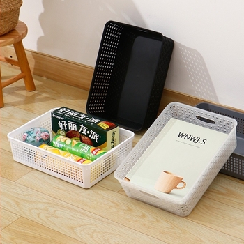 Liangbao coș plastic dreptunghiular pentru depozitare — pentru fructe și legume, gustări, papetărie, cosmetice și medicamente (stil japonez)