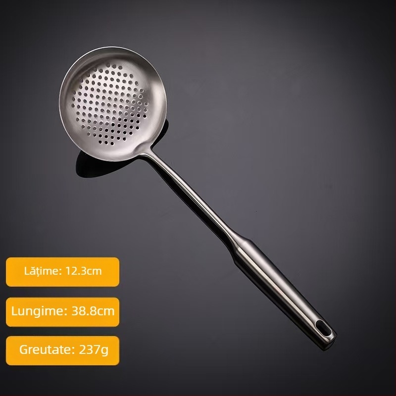 Set lingură și spatulă din oțel inoxidabil, 6 piese, mâner antiderapant, rezistent la temperaturi ridicate