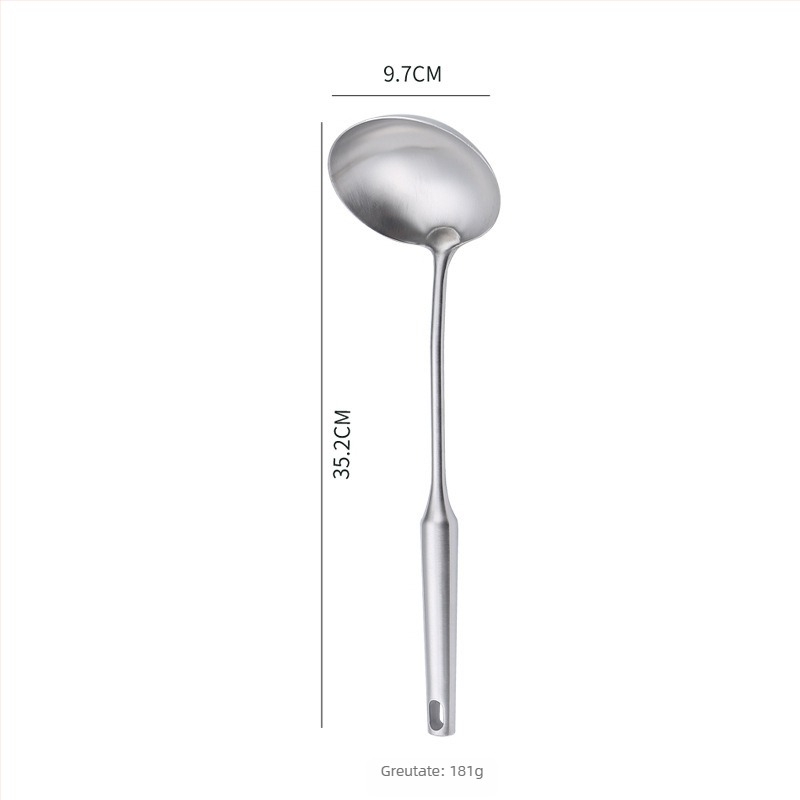 Set lingură și spatulă din oțel inoxidabil, 6 piese, mâner antiderapant, rezistent la temperaturi ridicate