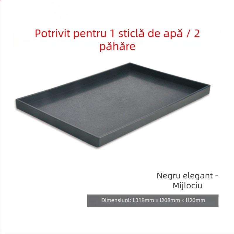 Tavă de ceai pentru camere de hotel — plastic, pătrată, model simplu, stil modern, suprafață desenată manual