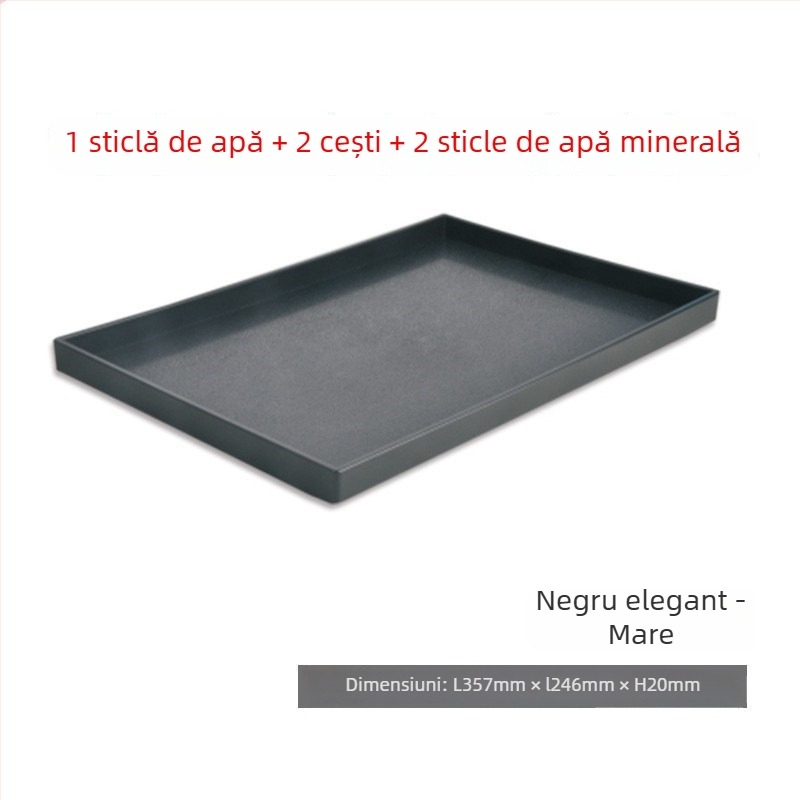 Tavă de ceai pentru camere de hotel — plastic, pătrată, model simplu, stil modern, suprafață desenată manual