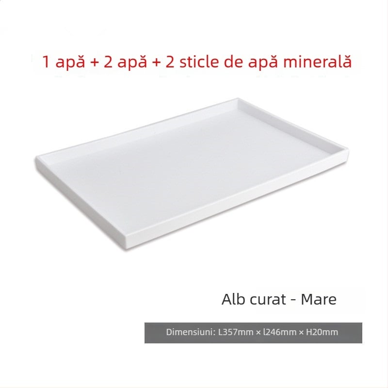 Tavă de ceai pentru camere de hotel — plastic, pătrată, model simplu, stil modern, suprafață desenată manual