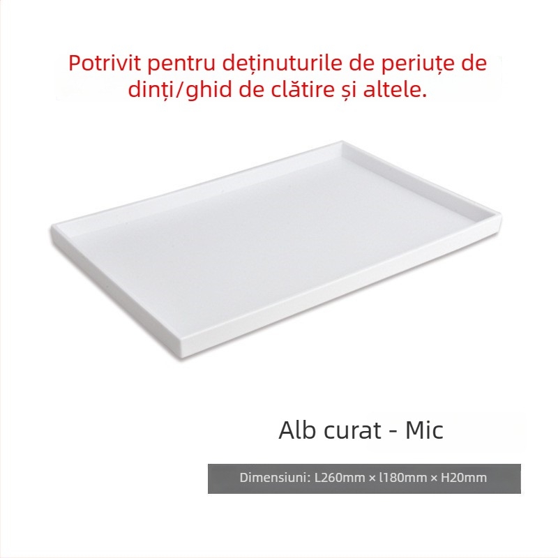 Tavă de ceai pentru camere de hotel — plastic, pătrată, model simplu, stil modern, suprafață desenată manual