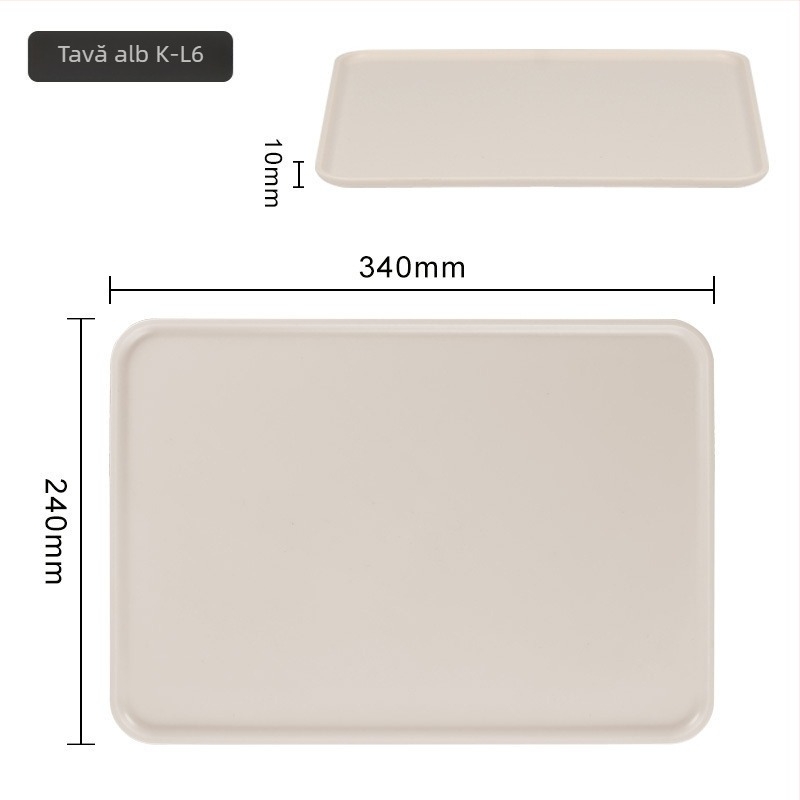 Tavă de ceai pentru camere de hotel — plastic, pătrată, model simplu, stil modern, suprafață desenată manual