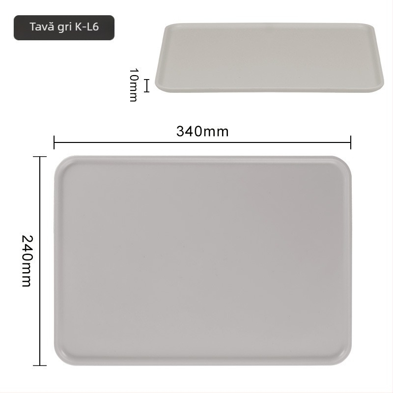 Tavă de ceai pentru camere de hotel — plastic, pătrată, model simplu, stil modern, suprafață desenată manual