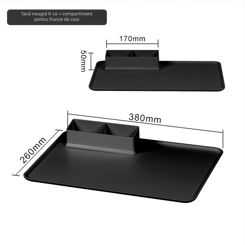 Tavă de ceai pentru camere de hotel — plastic, pătrată, model simplu, stil modern, suprafață desenată manual