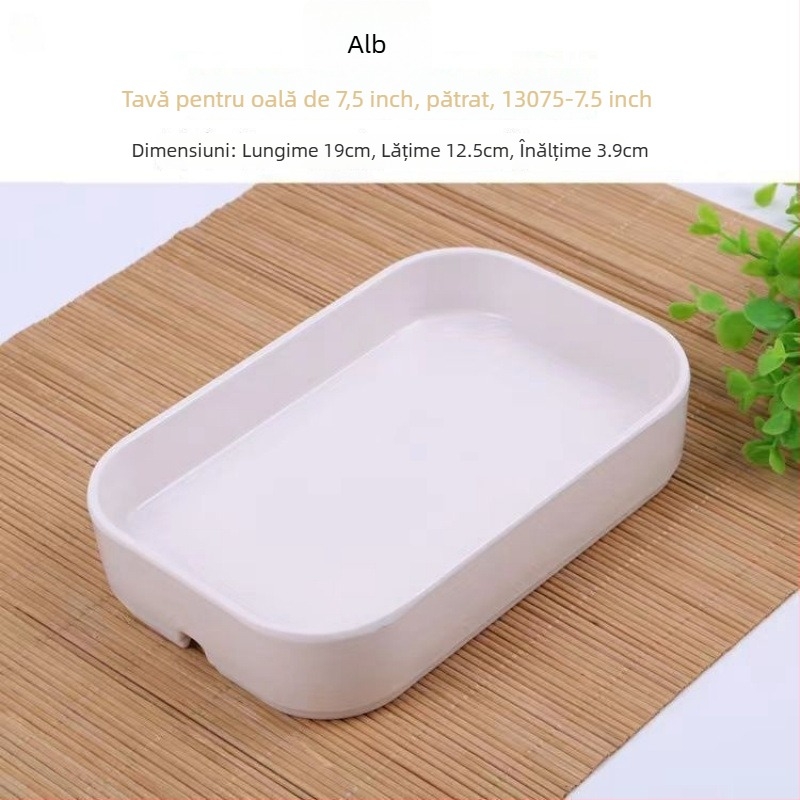 Tacâm dreptunghiular din plastic pentru fructe de mare, pentru hot pot și BBQ – finisaj sub glazură, stil modern