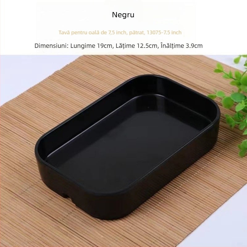 Tacâm dreptunghiular din plastic pentru fructe de mare, pentru hot pot și BBQ – finisaj sub glazură, stil modern