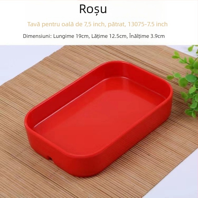 Tacâm dreptunghiular din plastic pentru fructe de mare, pentru hot pot și BBQ – finisaj sub glazură, stil modern