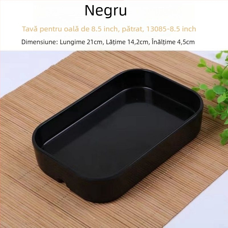 Tacâm dreptunghiular din plastic pentru fructe de mare, pentru hot pot și BBQ – finisaj sub glazură, stil modern