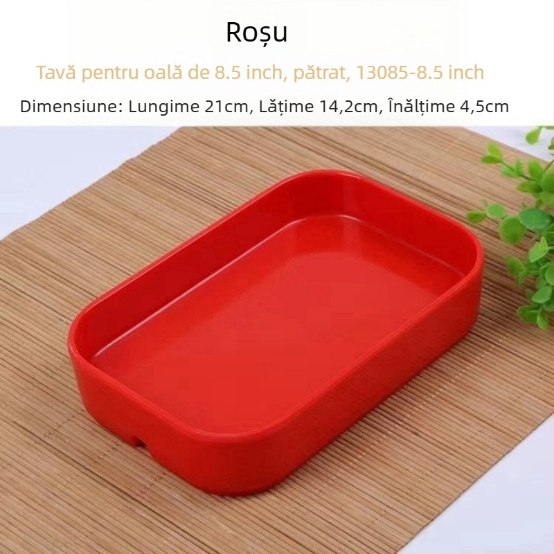 Tacâm dreptunghiular din plastic pentru fructe de mare, pentru hot pot și BBQ – finisaj sub glazură, stil modern