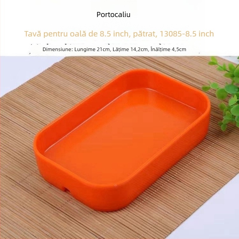 Tacâm dreptunghiular din plastic pentru fructe de mare, pentru hot pot și BBQ – finisaj sub glazură, stil modern