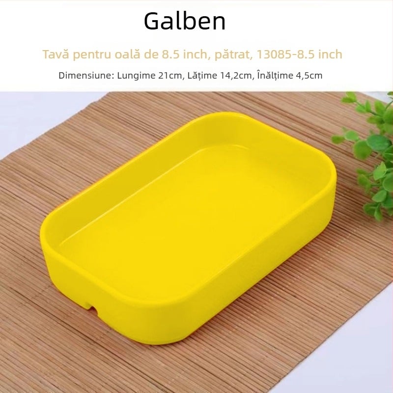 Tacâm dreptunghiular din plastic pentru fructe de mare, pentru hot pot și BBQ – finisaj sub glazură, stil modern